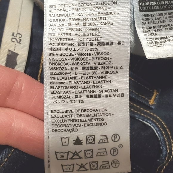 LEVI'S SKINNY DARK WASH STRAIGHT LEG STRETCH JEANS LOW RISE WOMENS SIZE 25 - Picture 10 of 12